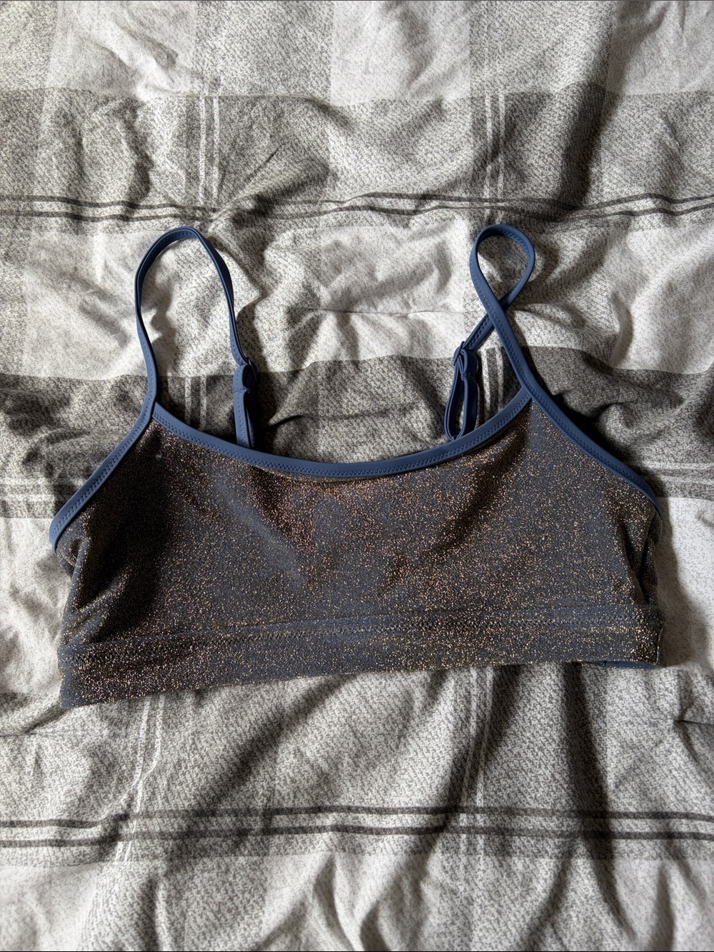 NWT AERIE SPARKLE STRAIGHT SCOOP BIKINI TOP - Picture 2 of 5